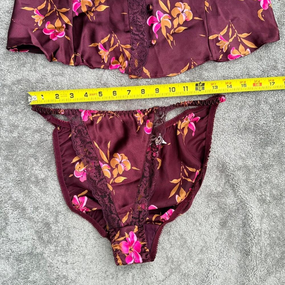 Vintage Victoria Secret Burgundy Floral Lingerie … - image 7